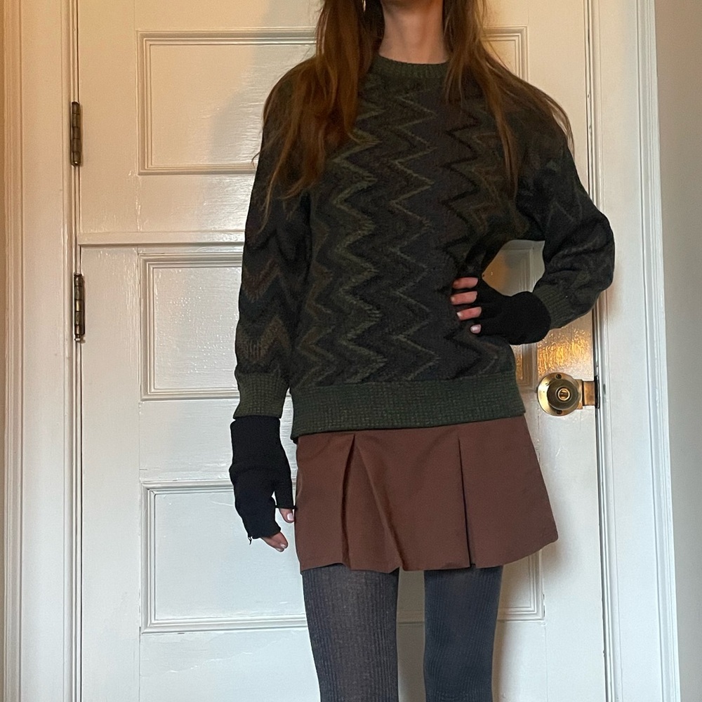 Vintage Grandpa Green Knit Sweater